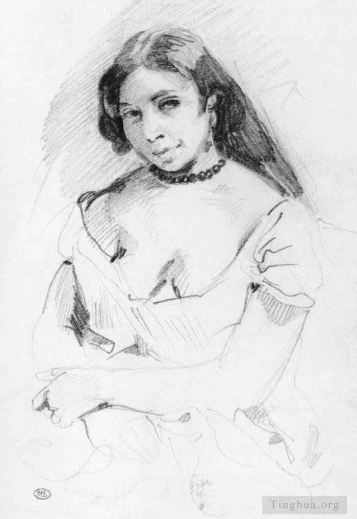 Ferdinand Victor Eugène Delacroix Types de peintures - Croquis d'Aspasie