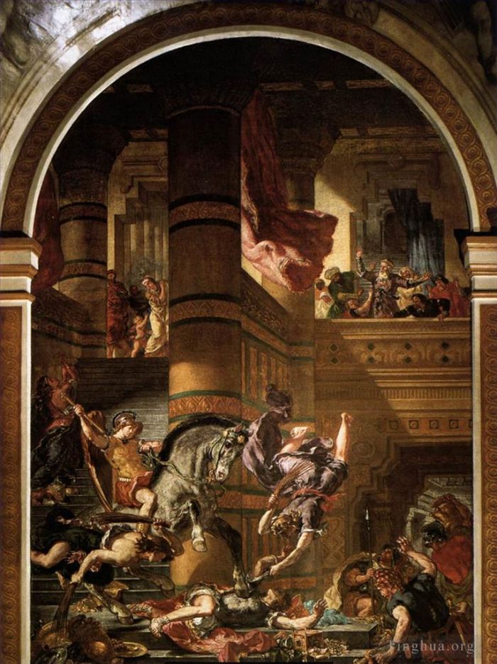 Ferdinand Victor Eugène Delacroix Types de peintures - Héliodoros chassé du Temple