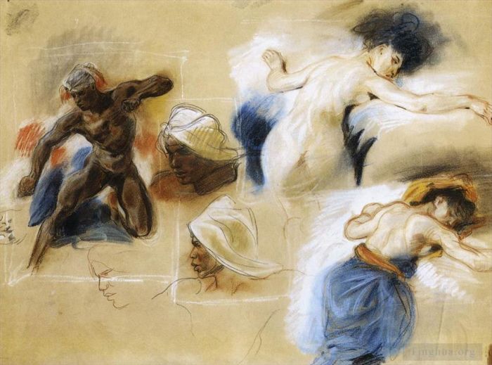 Ferdinand Victor Eugène Delacroix Types de peintures - Esquisse pour La Mort de Sardanapale
