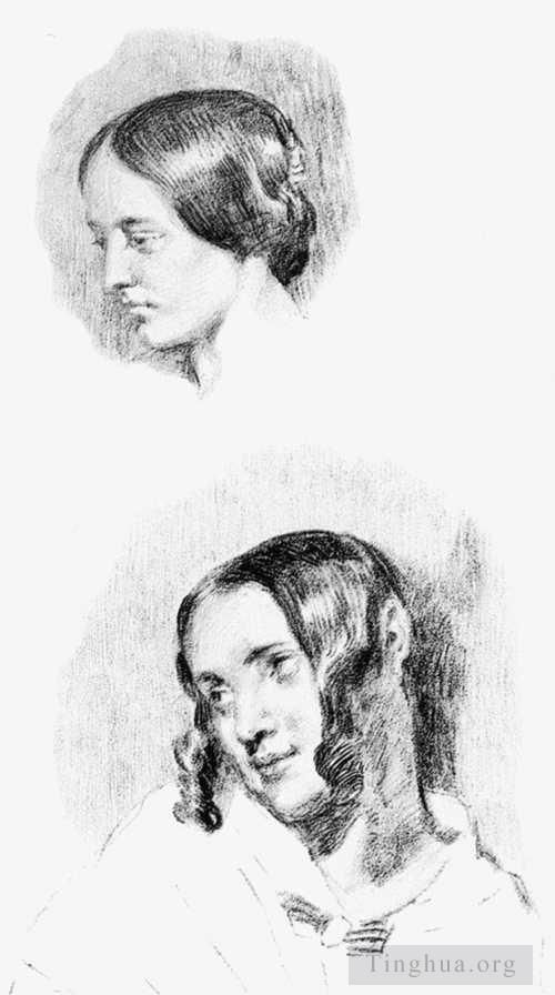 Ferdinand Victor Eugène Delacroix Types de peintures - Etude pour Jenny Le Guillou et Joséphine de Forget