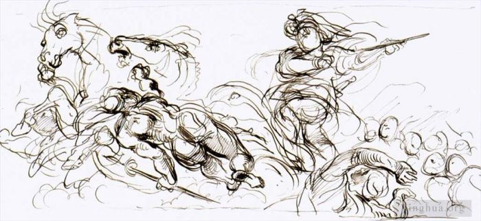 Ferdinand Victor Eugène Delacroix Types de peintures - Etude pour le coffre de guerre