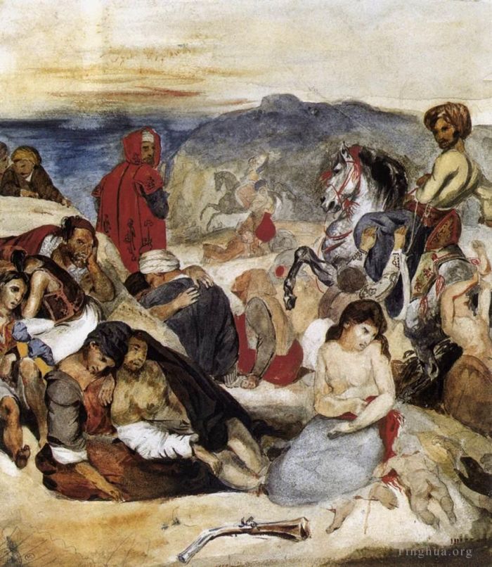 Ferdinand Victor Eugène Delacroix Types de peintures - Le massacre de Chios