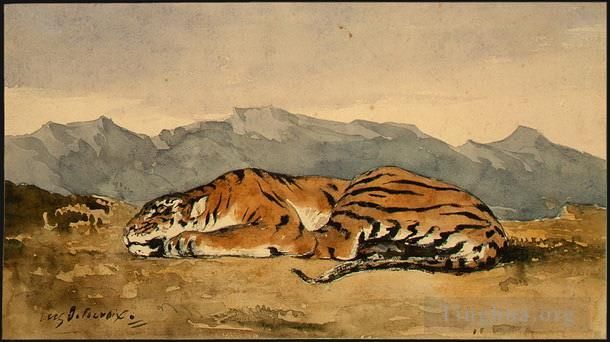 Ferdinand Victor Eugène Delacroix Types de peintures - Tigre 1830