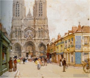 Eugène Galien-Laloue œuvres - La Cathédrale de Reims