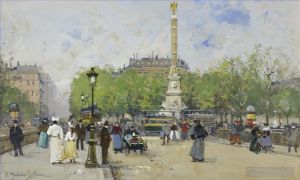 Eugène Galien-Laloue œuvres - Place de Châtelet