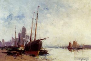 Eugène Galien-Laloue œuvres - Expédition dans le bateau des quais
