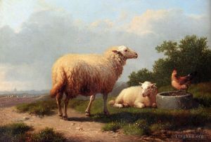Eugène Verboeckhoven œuvres - Moutons dans un pré