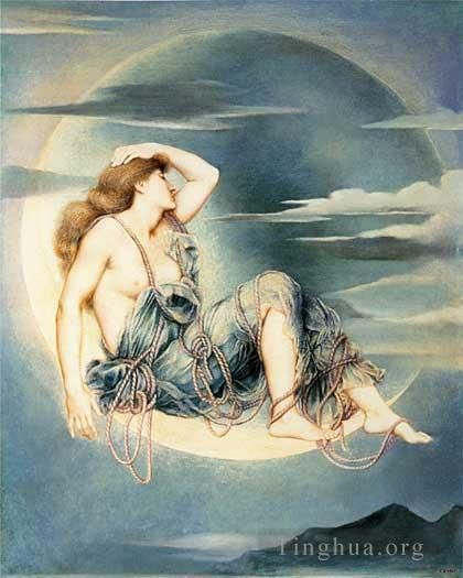 Evelyn De Morgan Peinture à l'huile - Lune