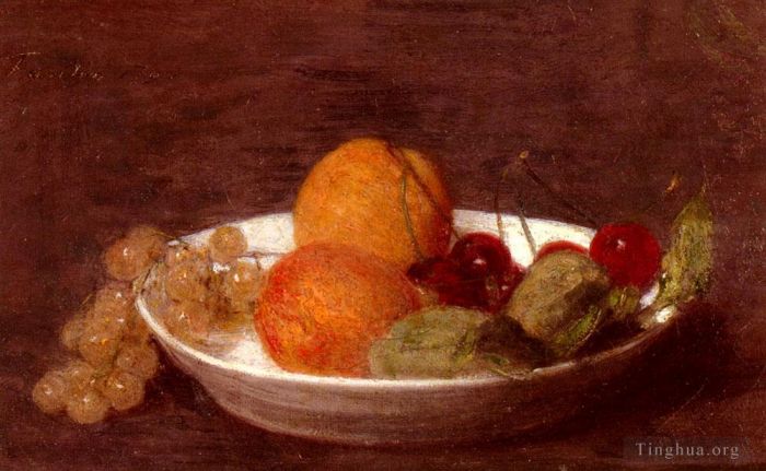 Henri Fantin-Latour Peinture à l'huile - Un bol de fruits