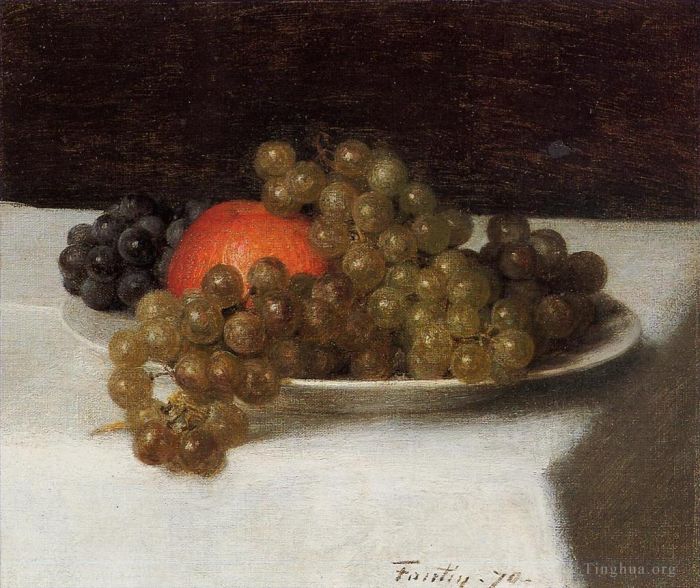 Henri Fantin-Latour Peinture à l'huile - Pommes et raisins