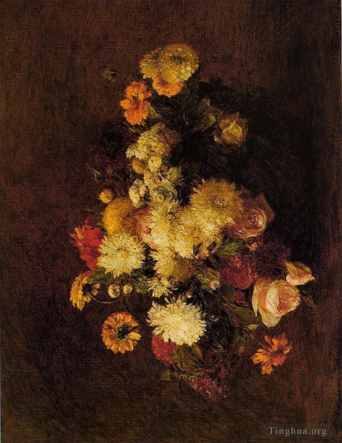 Henri Fantin-Latour Peinture à l'huile - Bouquet de fleurs 3