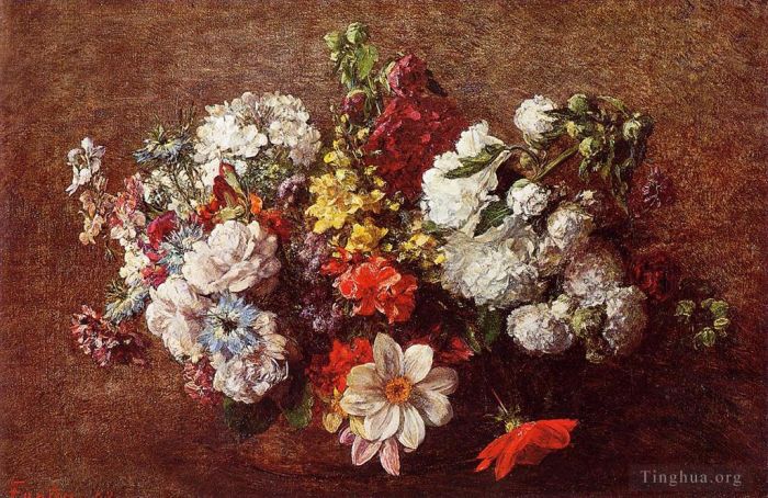 Henri Fantin-Latour Peinture à l'huile - Bouquet de fleurs2