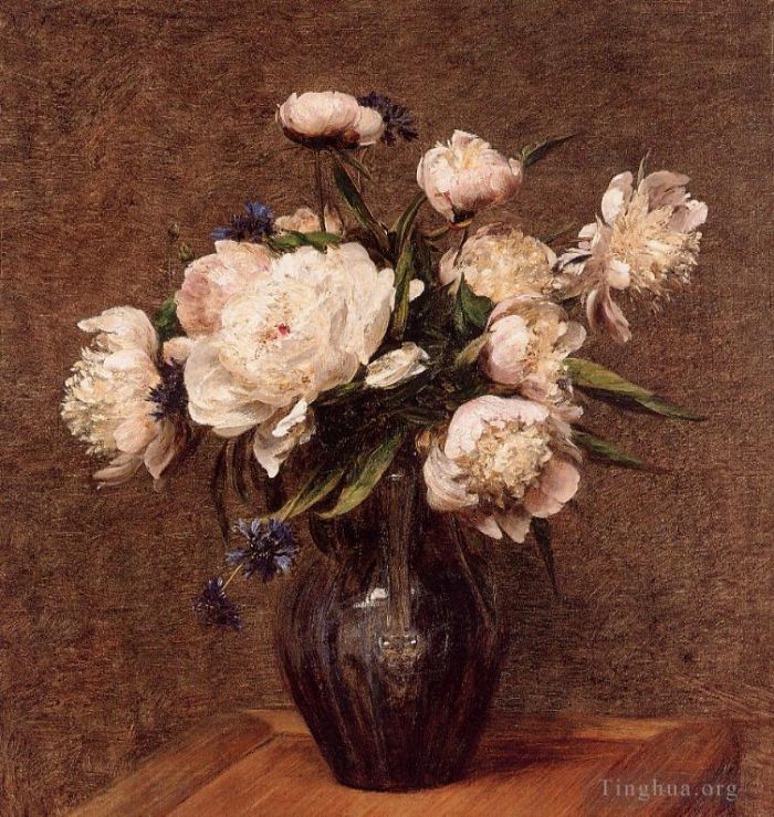 Henri Fantin-Latour Peinture à l'huile - Bouquet de pivoines
