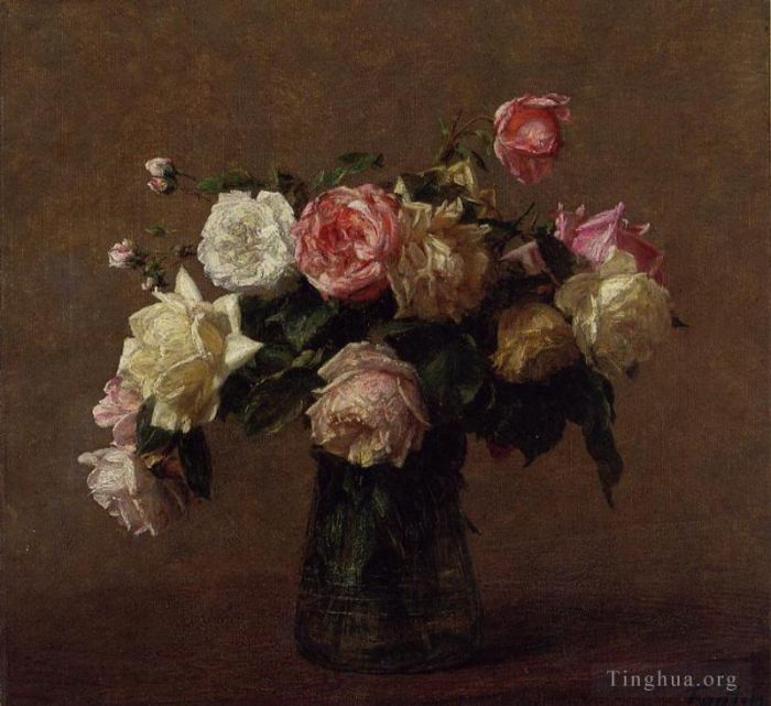 Henri Fantin-Latour Peinture à l'huile - Bouquet de Roses