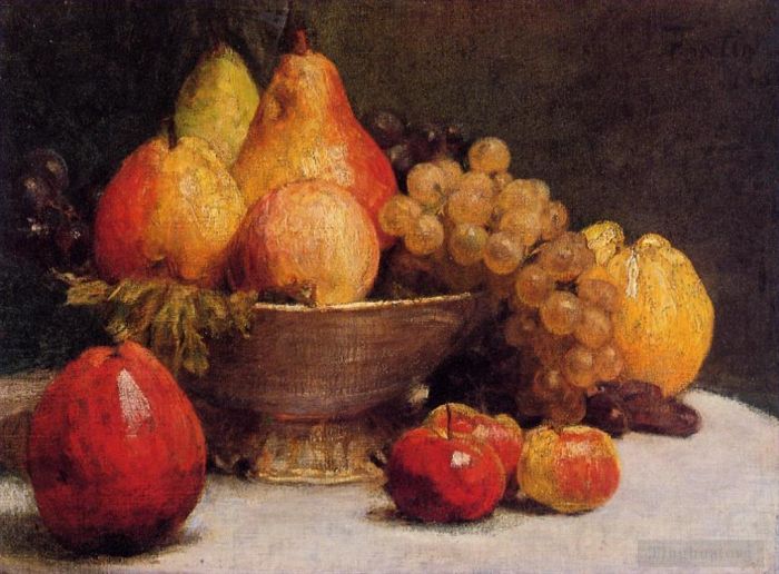 Henri Fantin-Latour Peinture à l'huile - Bol de fruits