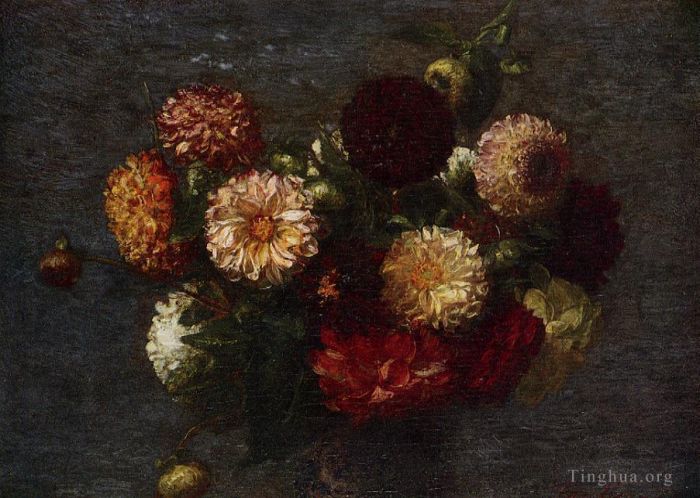 Henri Fantin-Latour Peinture à l'huile - Chrysanthèmes2