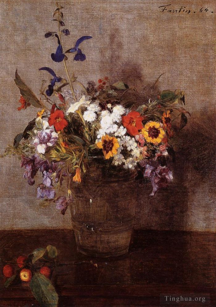 Henri Fantin-Latour Peinture à l'huile - Fleurs diverses