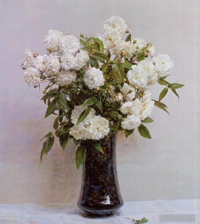 Henri Fantin-Latour Peinture à l'huile - Roses féeriques