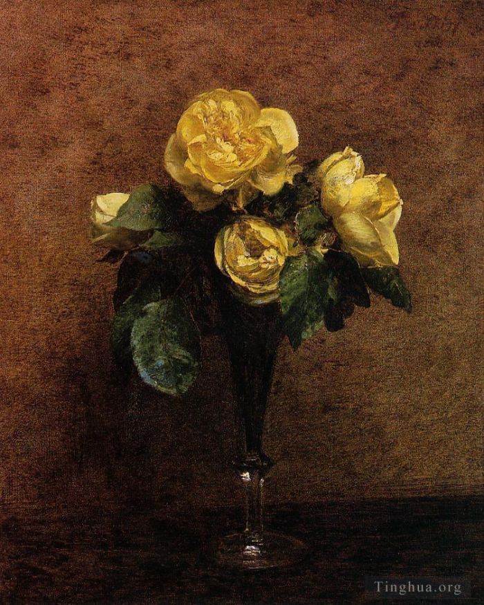 Henri Fantin-Latour Peinture à l'huile - Fleurs Roses Maréchal Neil