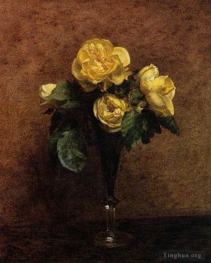 Henri Fantin-Latour œuvres - Fleurs Roses Maréchal Neil