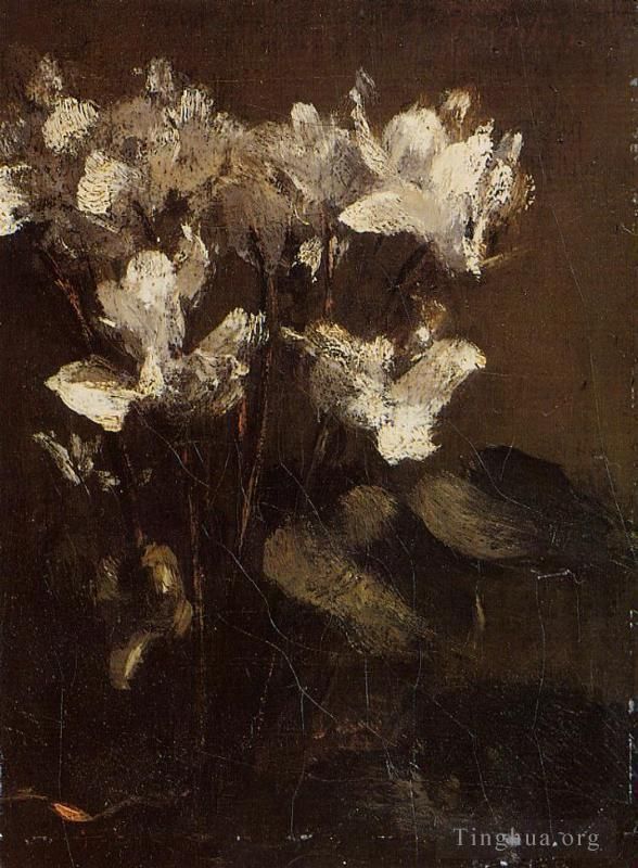 Henri Fantin-Latour Peinture à l'huile - Fleurs cyclamens