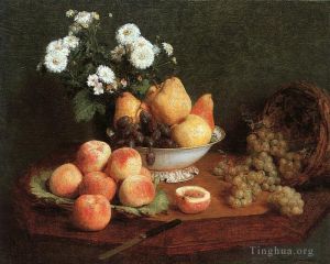 Henri Fantin-Latour œuvres - Fleurs et fruits sur une table 1865