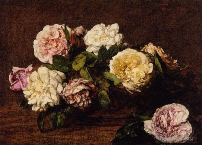 Henri Fantin-Latour Peinture à l'huile - Fleurs Roses