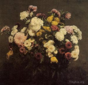 Henri Fantin-Latour œuvres - Grand Bouquet de Chrysanthèmes2
