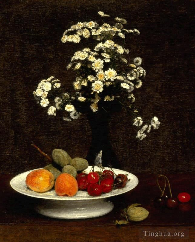 Henri Fantin-Latour Peinture à l'huile - Nature Morte Aux Fleurs 1864