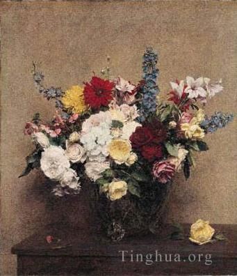 Henri Fantin-Latour Peinture à l'huile - La richesse rose de juin