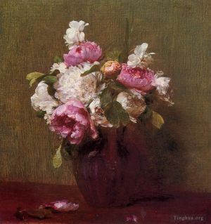 Henri Fantin-Latour œuvres - Pivoines blanches et roses Narcisse