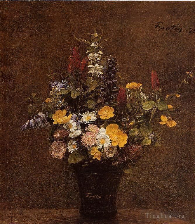 Henri Fantin-Latour Peinture à l'huile - Fleurs sauvages