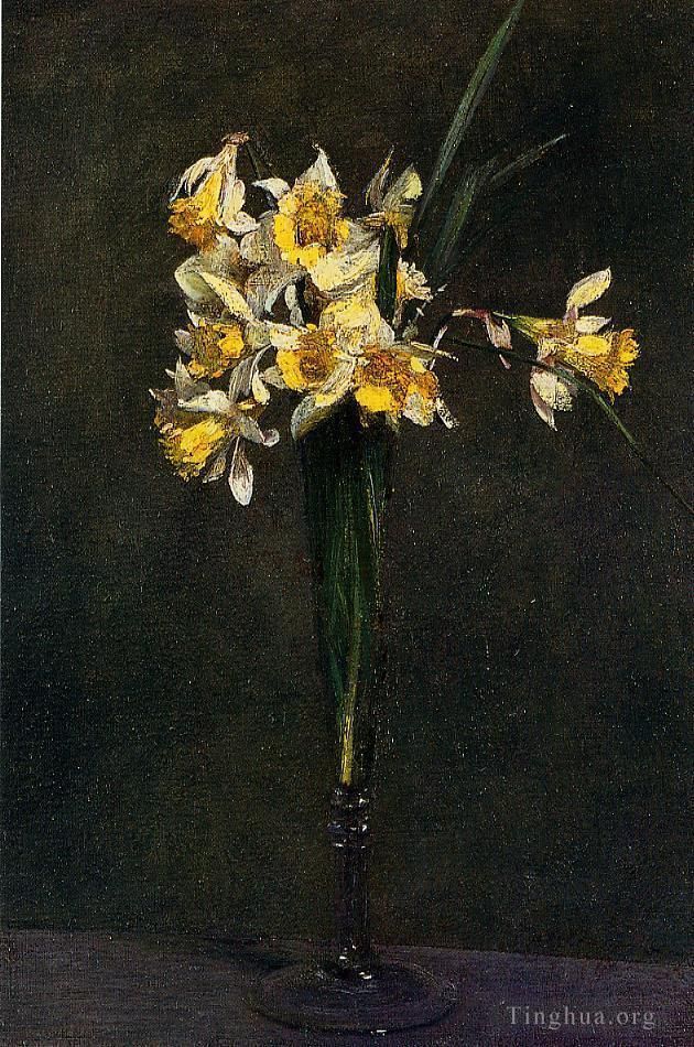 Henri Fantin-Latour Peinture à l'huile - Fleurs jaunes alias Coucous