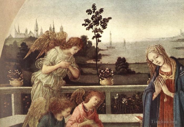 Filippino Lippi Peinture à l'huile - Adoration de l'Enfant 1480détail1