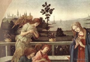 Filippino Lippi œuvres - Adoration de l'Enfant 1480détail1
