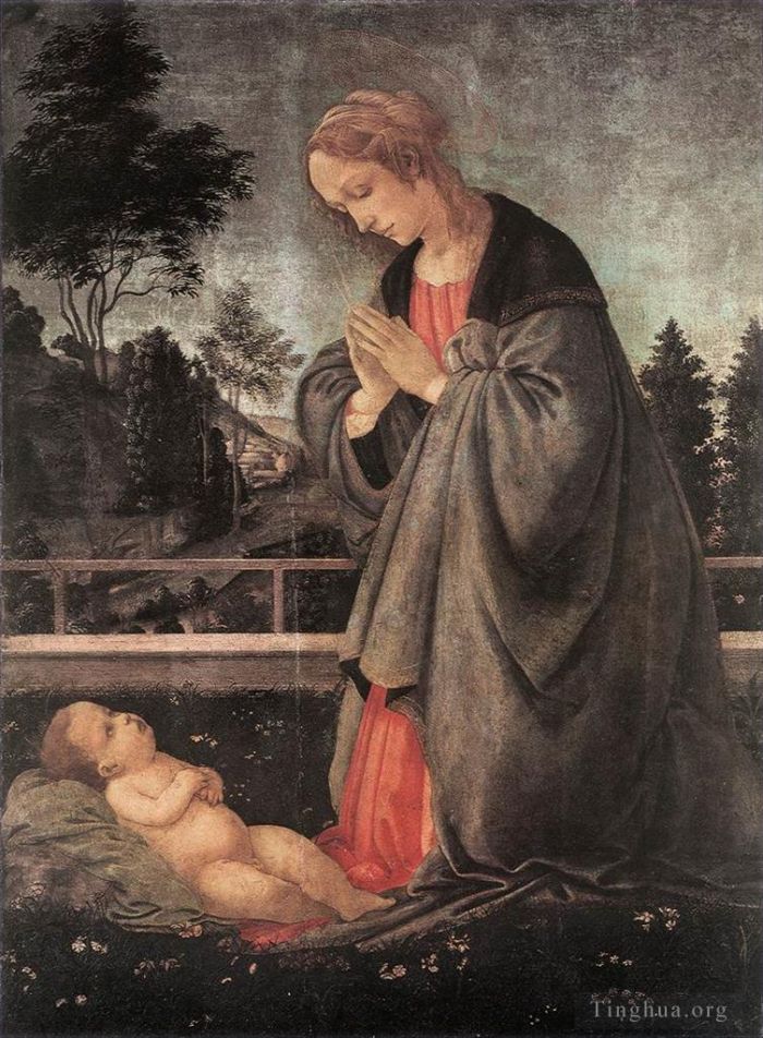 Filippino Lippi Peinture à l'huile - Adoration de l'Enfant 1483