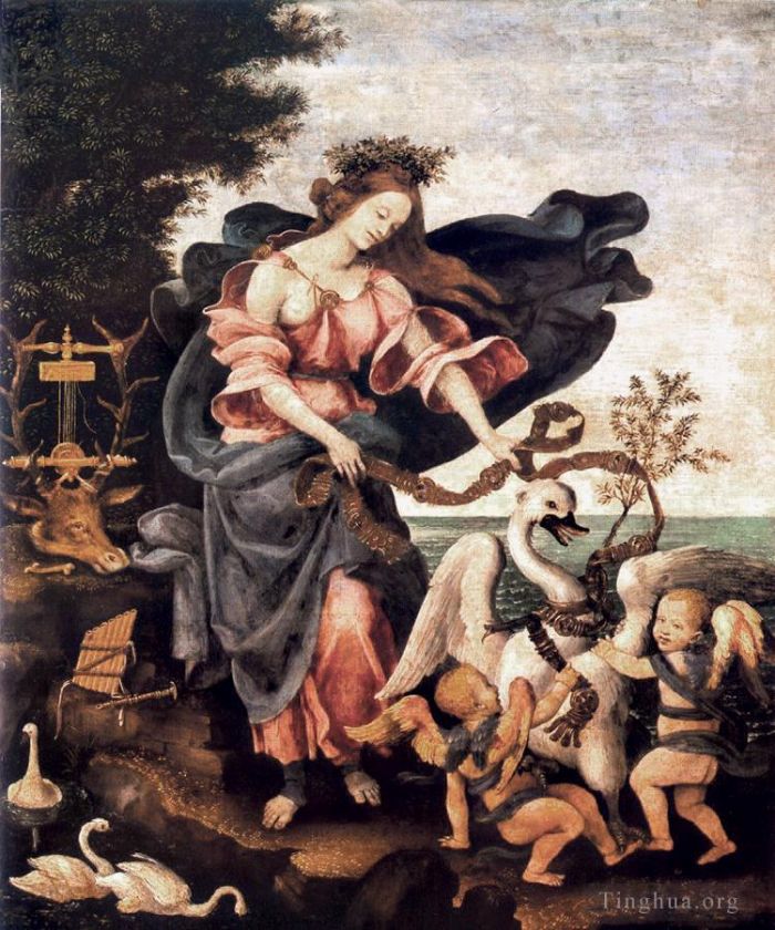 Filippino Lippi Peinture à l'huile - Allégorie de la Musique ou Erato 1500