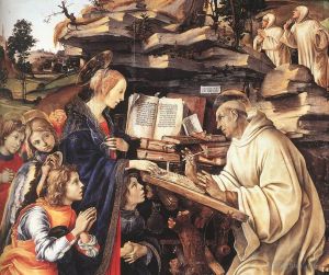 Filippino Lippi œuvres - Apparition de la Vierge à saint Bernard 1486détail1