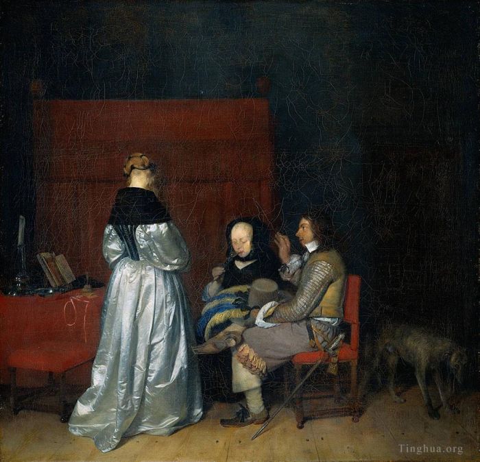 Filippino Lippi Peinture à l'huile - Borch II Gérard ter Gallant Conversation connue sous le nom de L'avertissement paternel
