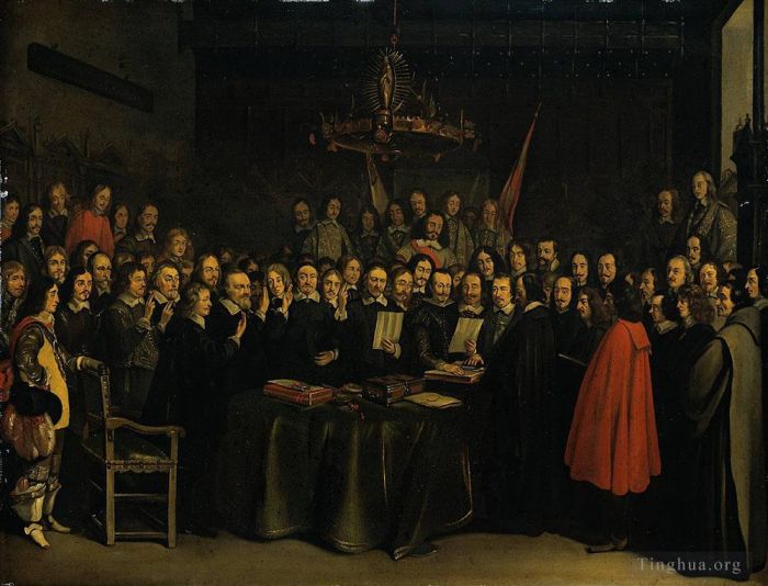 Filippino Lippi Peinture à l'huile - Borch II Gérard ter La Ratification du Traité de Munster 1er mai 1648