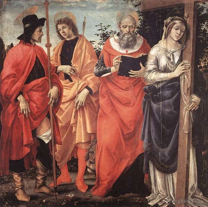 Filippino Lippi Peinture à l'huile - Retable des Quatre Saints 1483