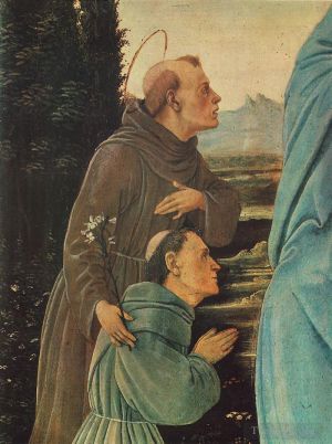 Filippino Lippi œuvres - Vierge à l'Enfant Saint Antoine de Padoue et un frère avant 1480détail1