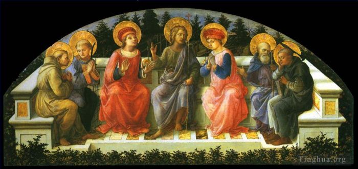 Filippino Lippi Peinture à l'huile - Sept saints