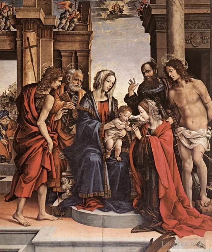 Filippino Lippi Peinture à l'huile - Le Mariage de Sainte Catherine 1501