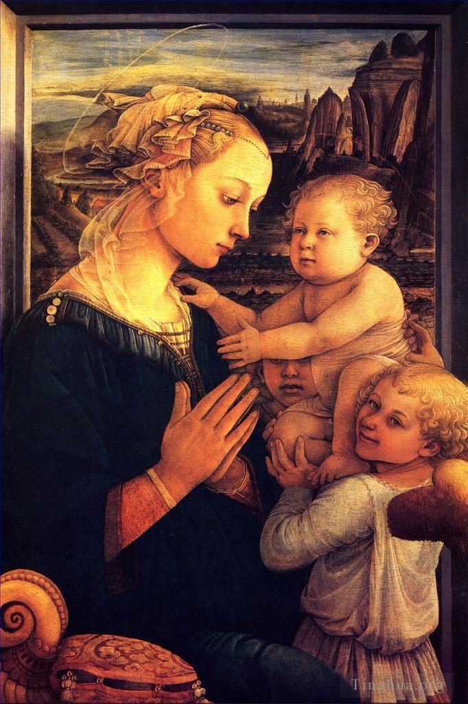 Filippino Lippi Peinture à l'huile - Vierge avec enfants
