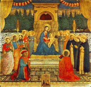 Fra Angelico œuvres - Madone avec les enfants saints et la crucifixion