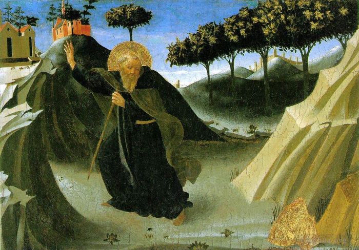 Fra Angelico Types de peintures - Saint Antoine abbé tenté par un morceau d'or