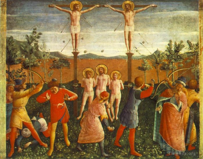 Fra Angelico Types de peintures - Saint Côme et Saint Damien crucifiés et lapidés