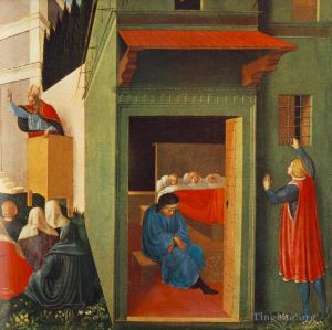 Fra Angelico œuvres - Histoire de Saint Nicolas donnant la dot à trois filles pauvres