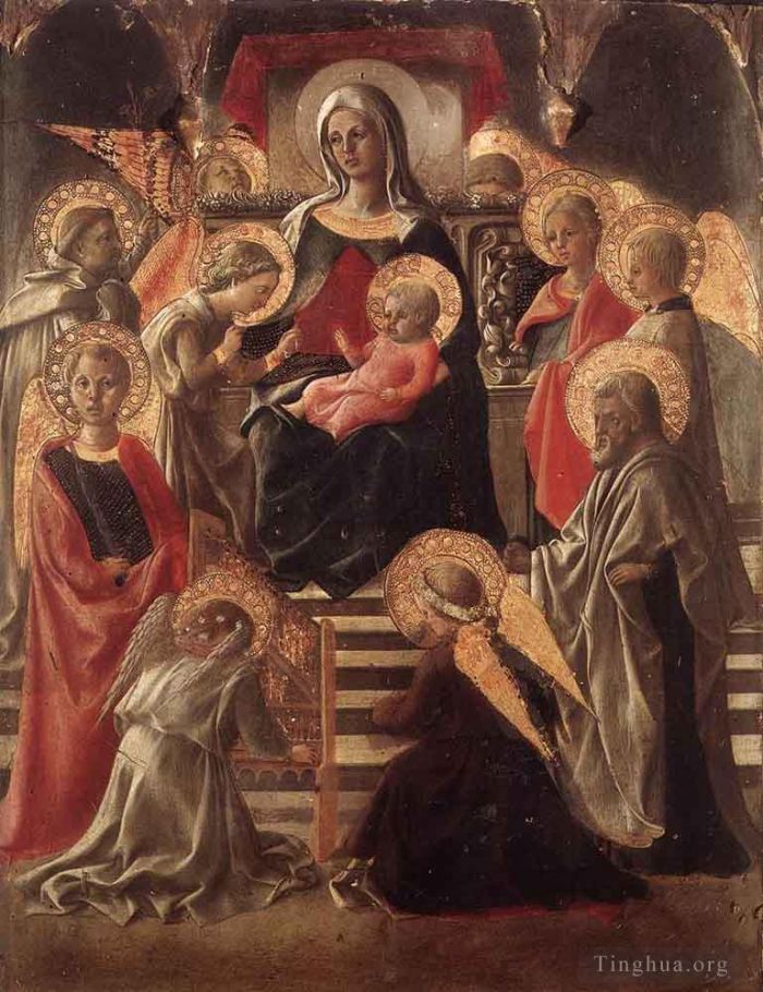 Fra Filippo Lippi Types de peintures - Vierge à l'Enfant trônant avec des saints